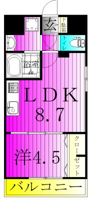 H&K KASHIWA HILLS 504号室 間取り
