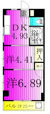 柏東ハイツ  205号室 間取り