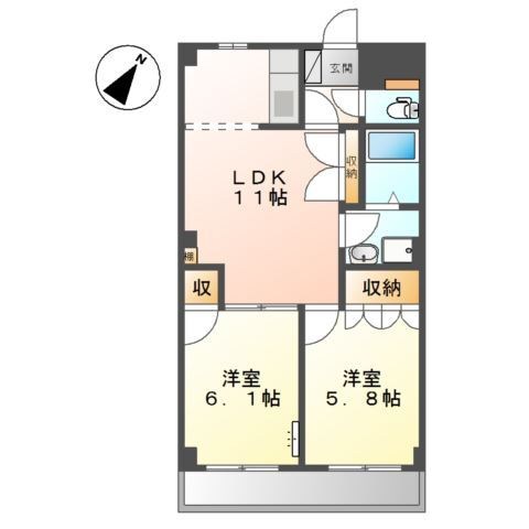 セントラルハイツⅡ 205号室 間取り