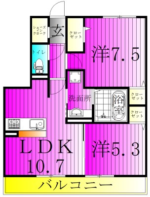 エスポワール 202号室 間取り