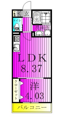 New Maison南流山 103号室 間取り