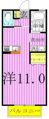 グレースUEMURA 102号室 間取り