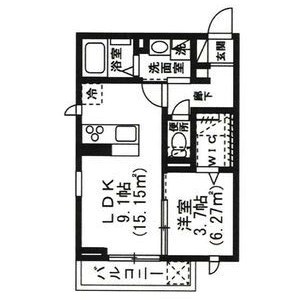 ラインハットA 206号室 間取り