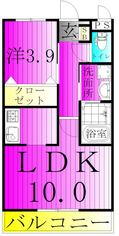 ガナドール 202号室 間取り