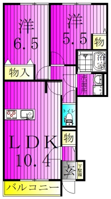 サンモール 105号室 間取り