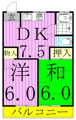 コーポ戸部 203号室 間取り
