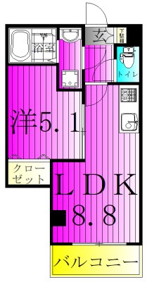 LEVICIA BLDG.Ⅱ 214号室 間取り