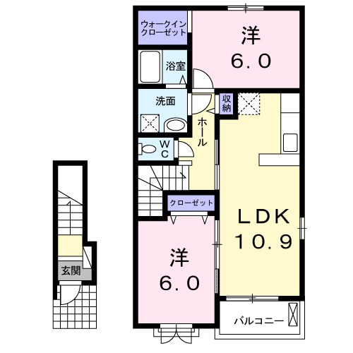 ジュネス新木 204号室 間取り