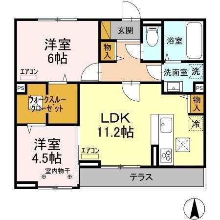 アベニール 103号室 間取り