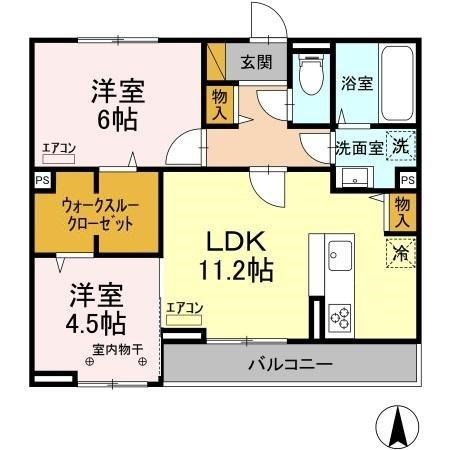 アベニール 203号室 間取り