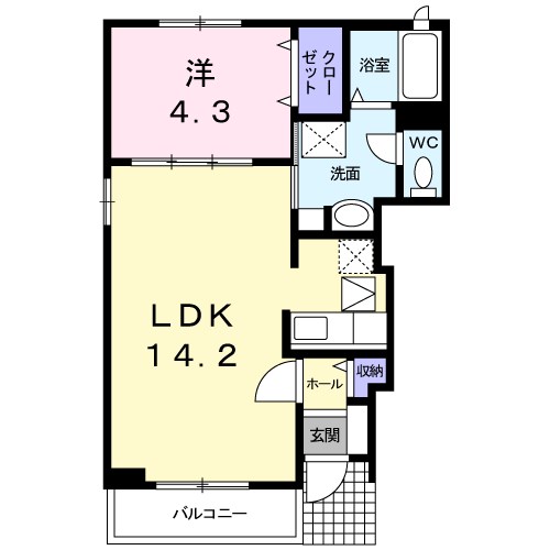 エバートン 101号室 間取り
