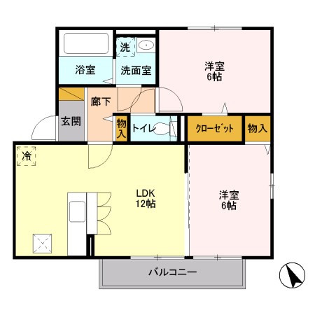 クロノスＣ 101号室 間取り