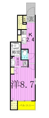 グランツYH Ⅲ 102号室 間取り
