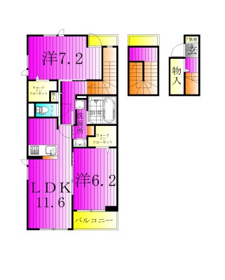 パーシモンS 304号室 間取り