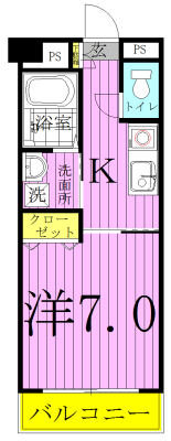 宇田川柏ビル 602号室 間取り