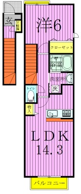 シームリーⅡ 202号室 間取り