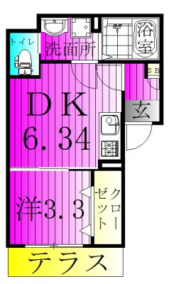 AJ柏EastⅢ 201号室 間取り