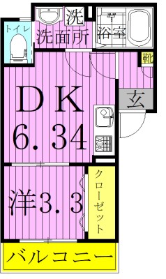 AJ柏EastⅢ 201号室 間取り