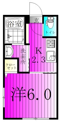 アリロッセ新鎌ヶ谷 105号室 間取り