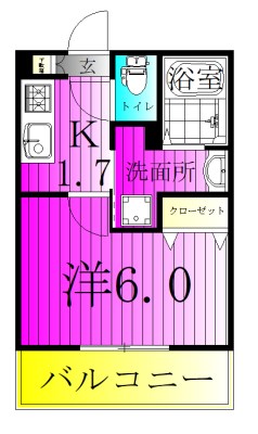 アリロッセ新鎌ヶ谷 303号室 間取り
