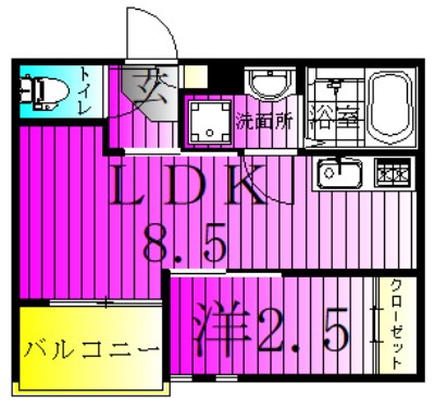 R-Smart運河 201号室 間取り