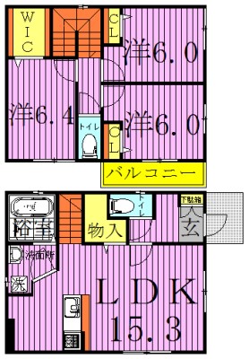 都部戸建貸家 間取り