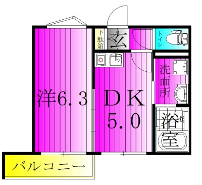 クロレ南流山Ⅱ 102号室 間取り