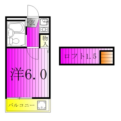 北小金第16 101号室 間取り