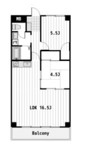 プライムローズ 402号室 間取り