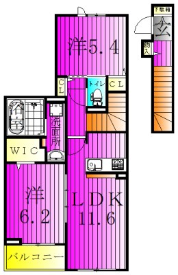パーシモンＮ 203号室 間取り