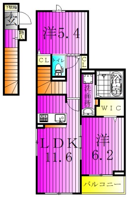 パーシモンＮ 205号室 間取り