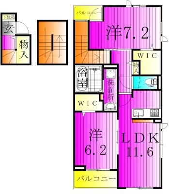 パーシモンＮ 301号室 間取り