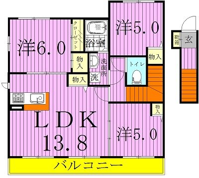 ジェンティーレⅠ 202号室 間取り