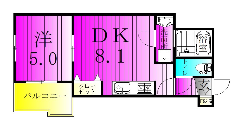 メゾン ド リリィ 102号室 間取り