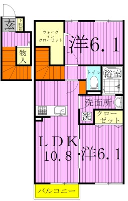 ラ・プランタン 201号室 間取り