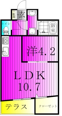 グラントレス松戸 101号室 間取り