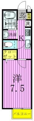 クレアーレ 203号室 間取り