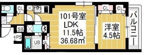 VERDE北松戸 ～ヴェルデ北松戸～ 101号室 間取り