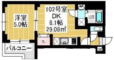 VERDE北松戸 ～ヴェルデ北松戸～ 102号室 間取り