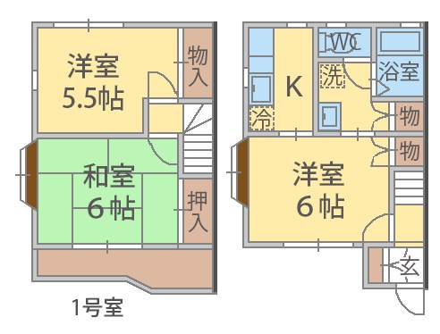 プロスペール・セイワＢ館 001号室 間取り