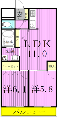 セントラルハイツⅡ 205号室 間取り