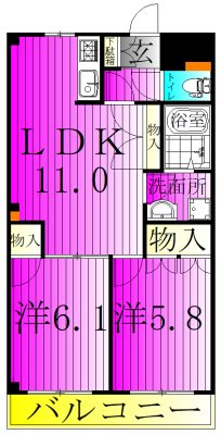 セントラルハイツⅡ 205号室 間取り