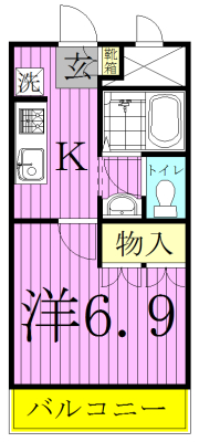 メルヴェール 105号室 間取り