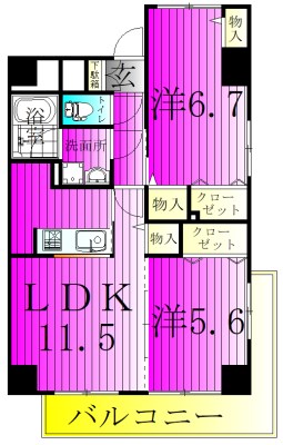 ラシュール　フィリア 706号室 間取り