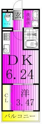 KANOE 104号室 間取り
