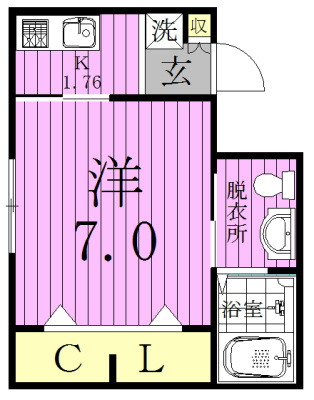 クラックス鎌ヶ谷 103号室 間取り