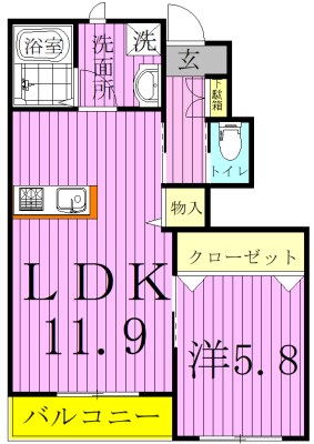 Gluck Raum~グリュック・ラウム~ 102号室 間取り