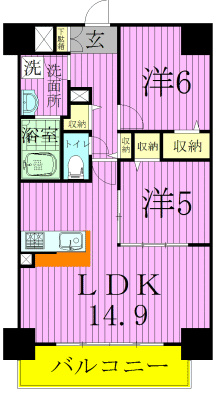コンフォリア北小金 305号室 間取り