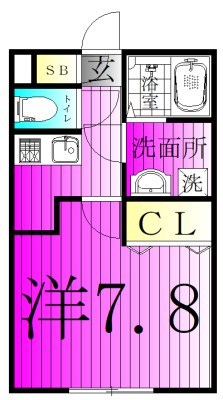 流山-PS1 104号室 間取り