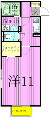 楽園 103号室 間取り